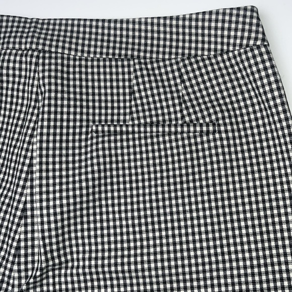Nicole Miller Plaid Houndstooth Straight Leg Ankle Slit High-Rise Dress Pants 14 - Picture 7 of 10